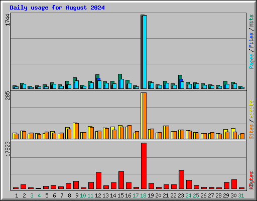 Daily usage for August 2024